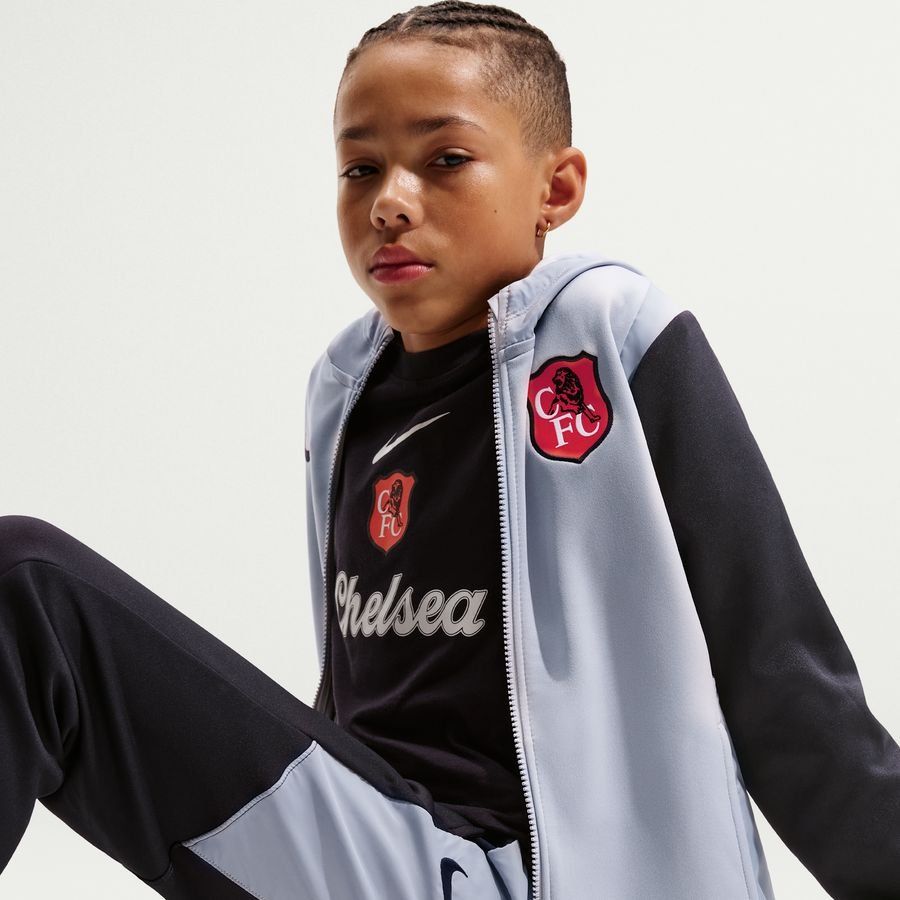 Chelsea Tracksuit NSW Woven SE - Wolf Grey/Blue Kids-SoccerKits Hub | Buy Soccer Jerseys Online